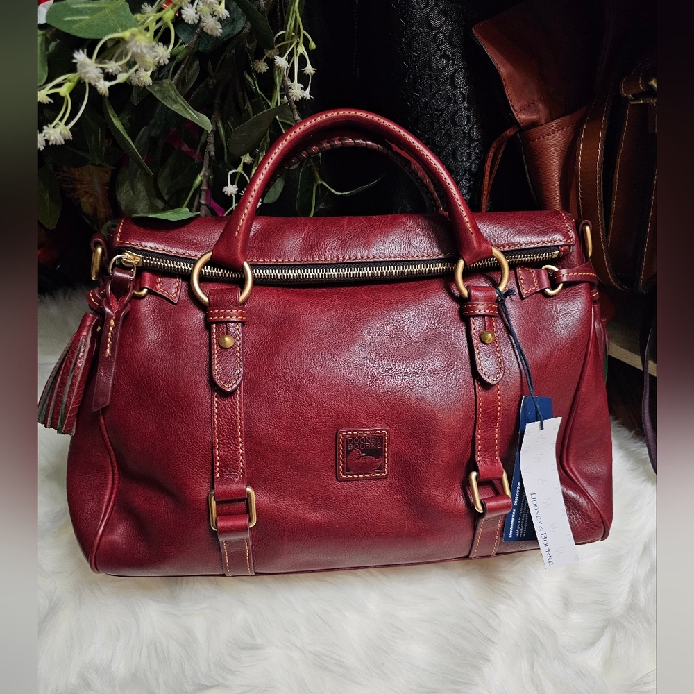 SOLD NWT Rare Dooney & Bourke Bordeaux Satchel in Merlot Red